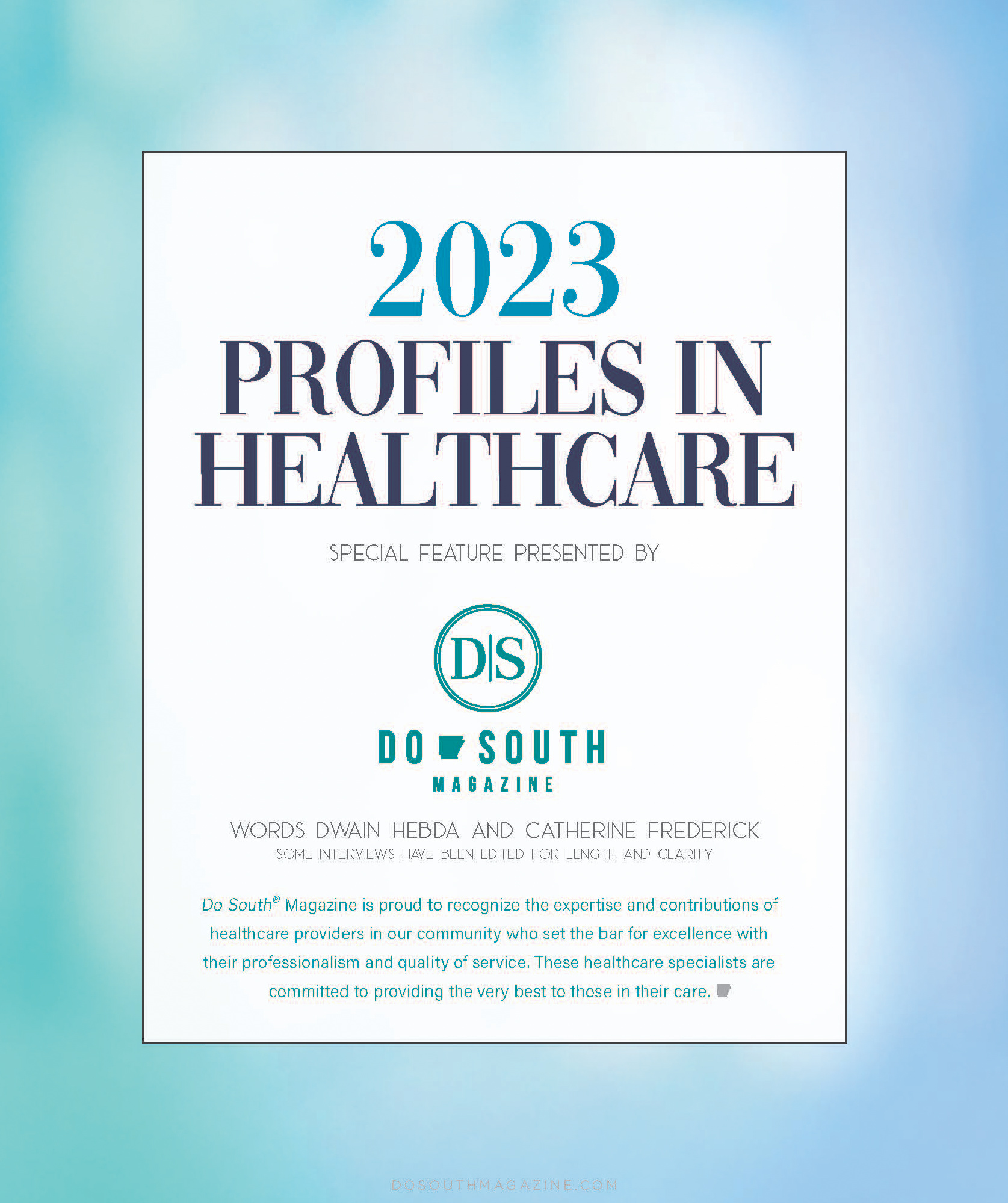 PROFILES:  HEALTHCARE NOVEMBER 2023