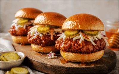 Hot Honey Chicken Sliders with Pickle Slaw