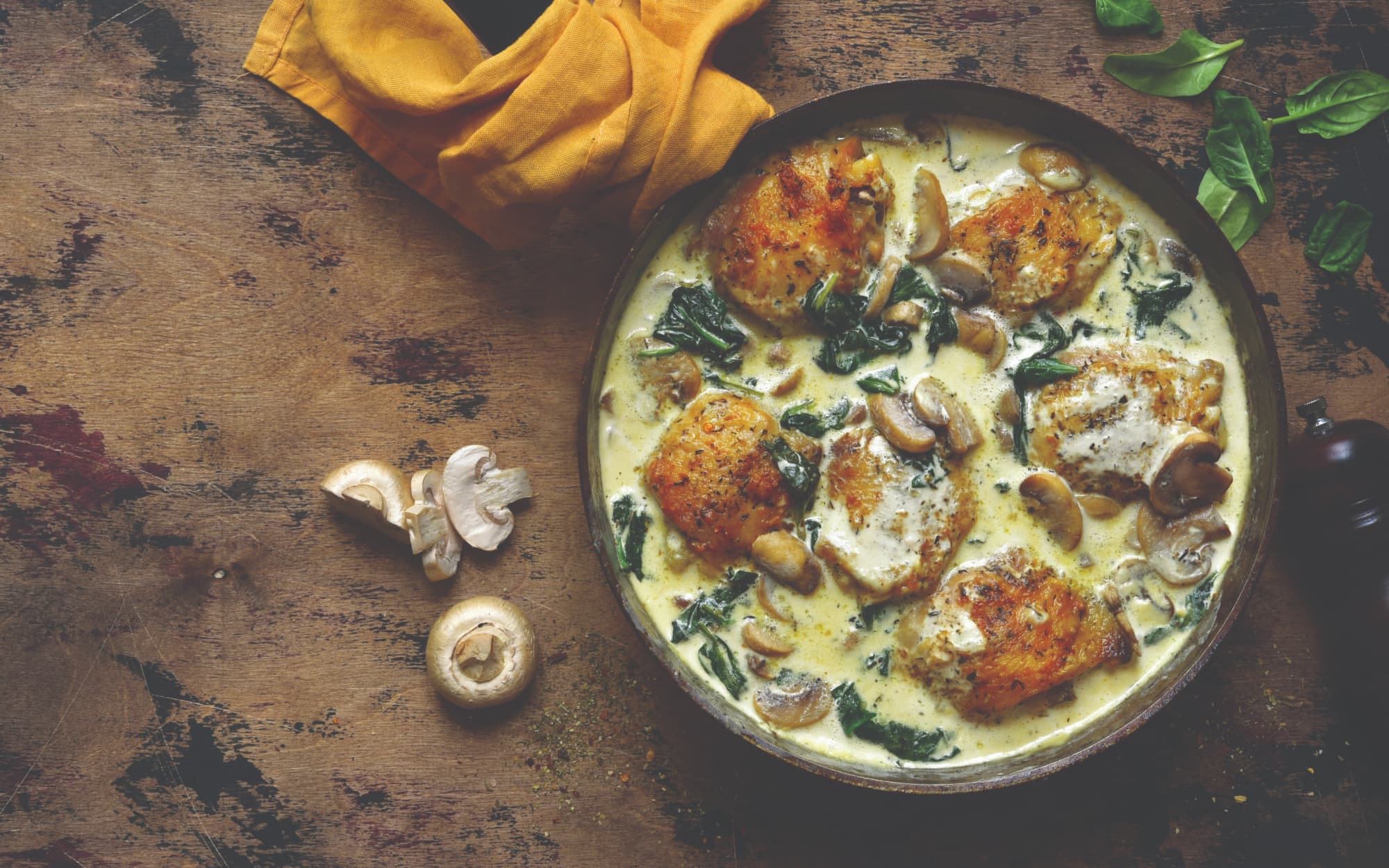 Creamy Mushroom & Spinach Chicken
