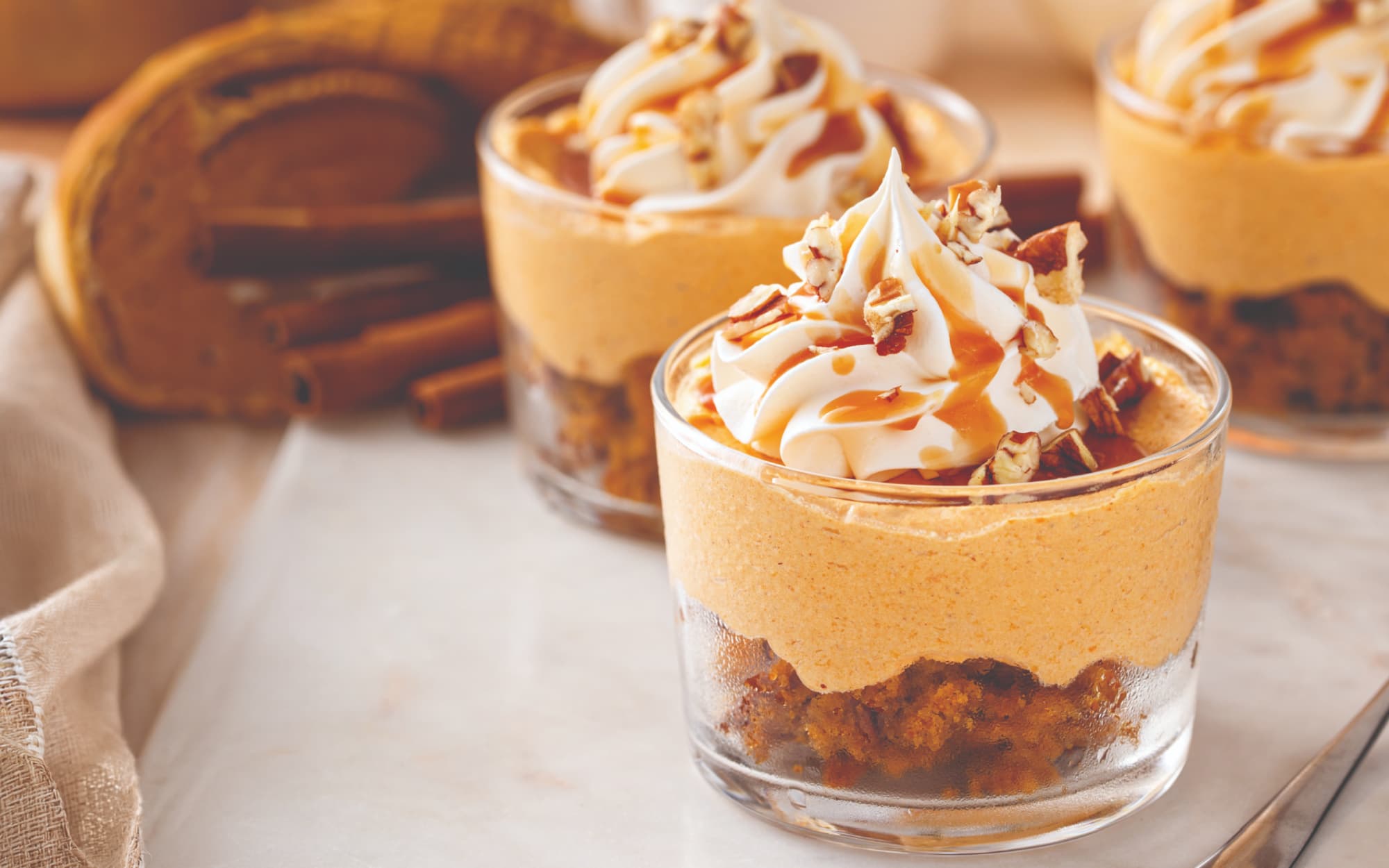 Caramel Pumpkin Cream Trifles